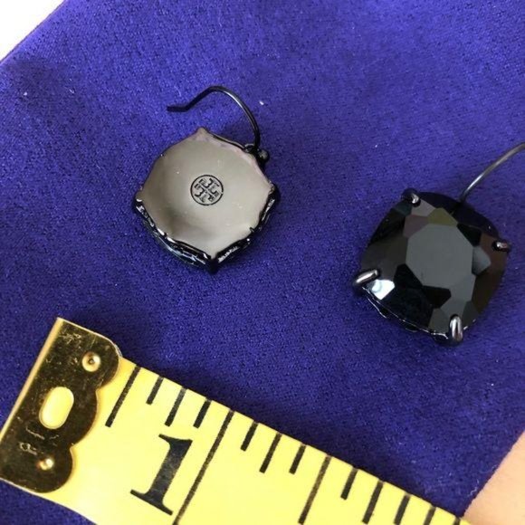 NWOT Tory Burch Crystal Earrings in Black - Picture 3 of 3